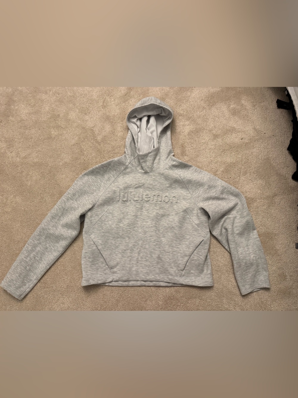 lululemon athletica Light Gray Embossed Logo Hoodie